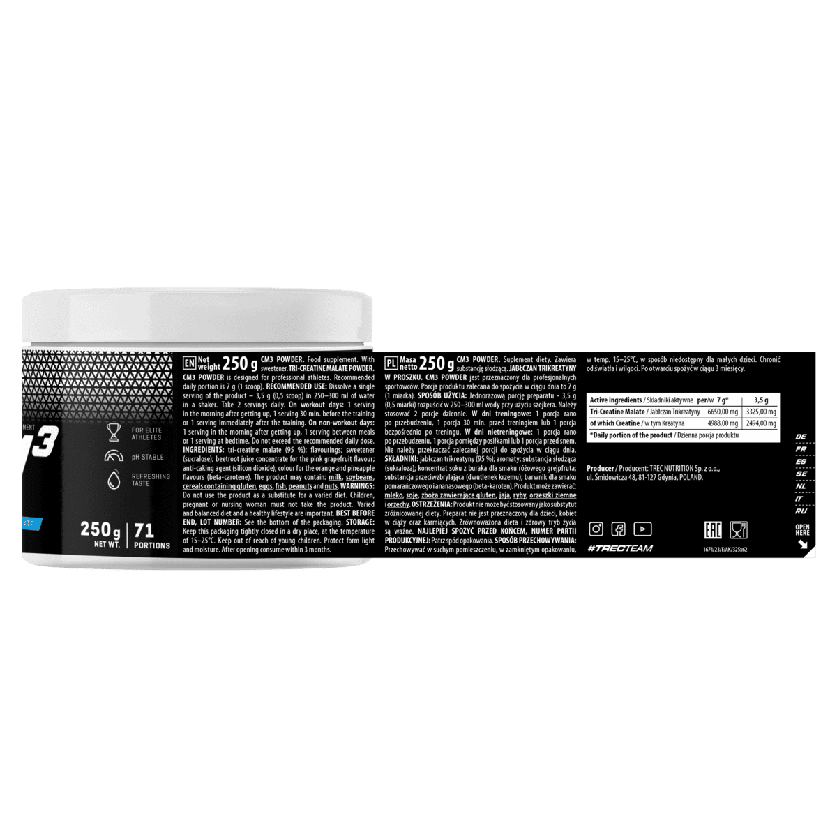 Trec CM3 Powder 250g | Trikreatīna Malāts