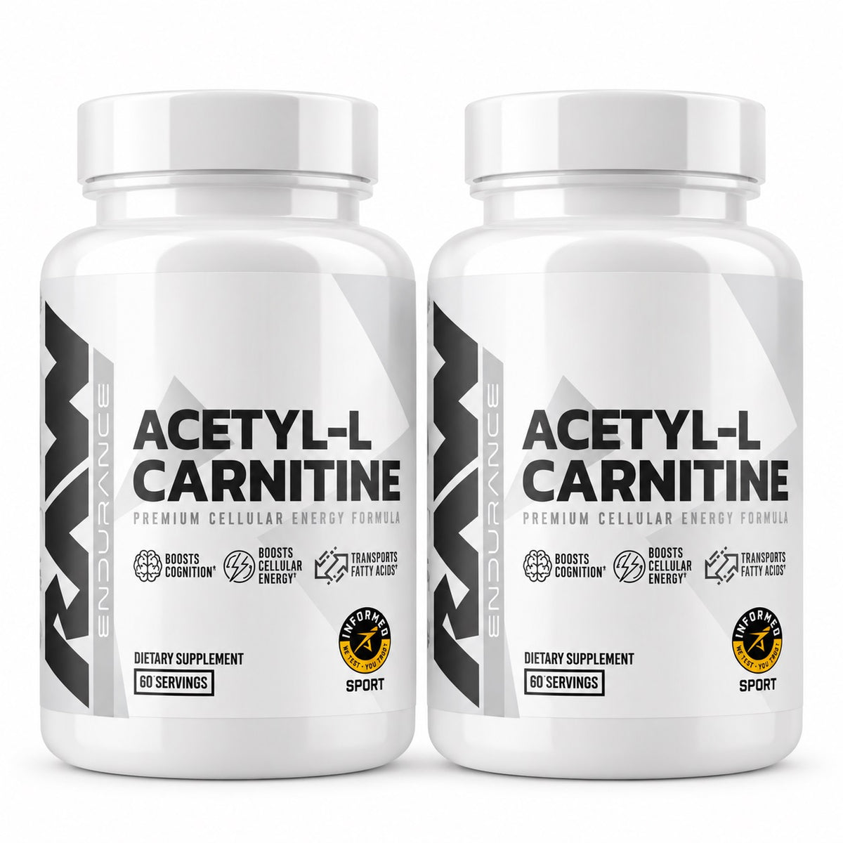 2x RAW Endurance Acetyl-L-Carnitine (ALCAR) 60 porcijų