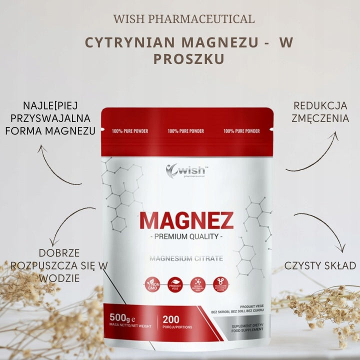 Wish Pharmaceutical Magnesium Citrate 500 g, 200 servings