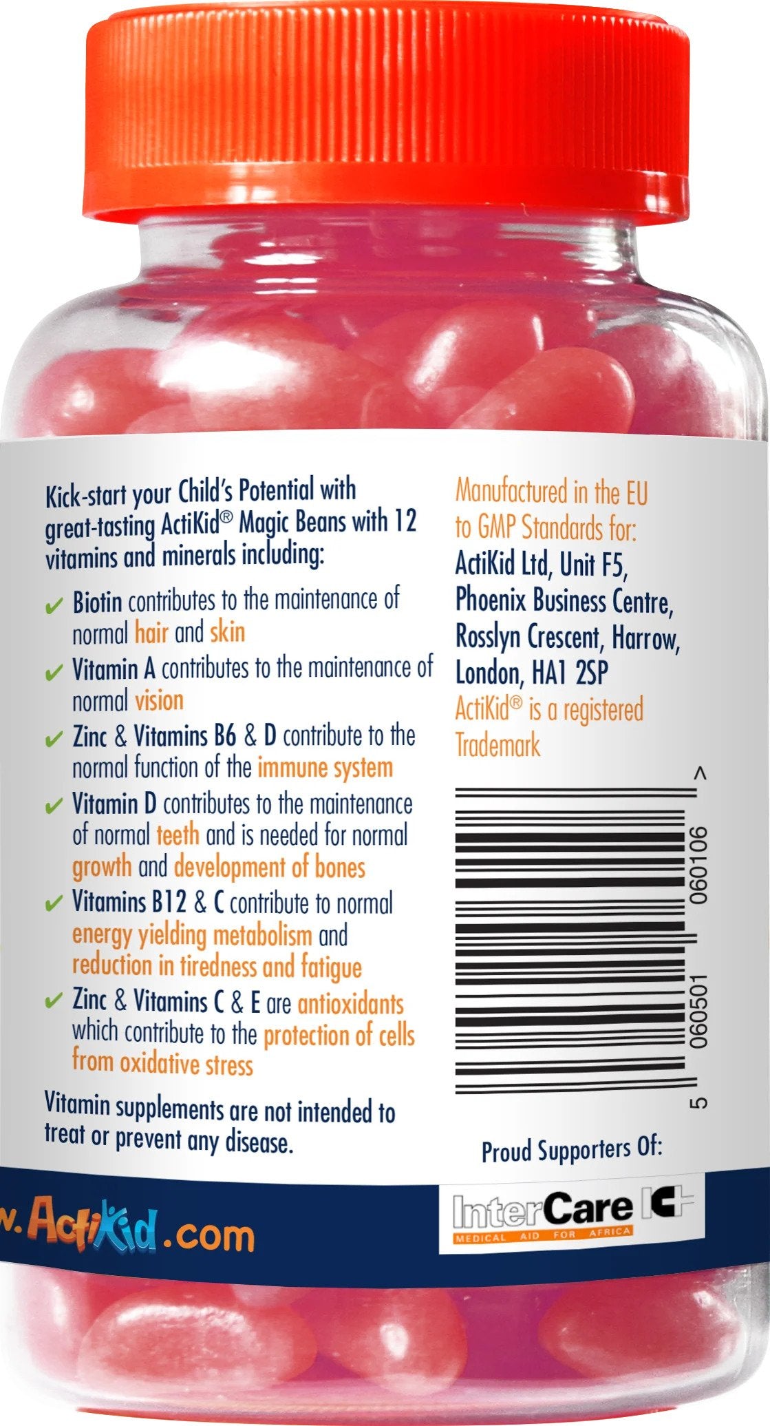 ActiKid Magic Beans Multi-Vitamin 90 jelly beans pig