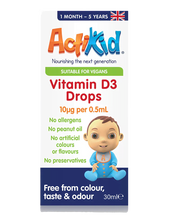 ActiKid Vitamin D3 Drops, 10mcg - 30 ml. kaina