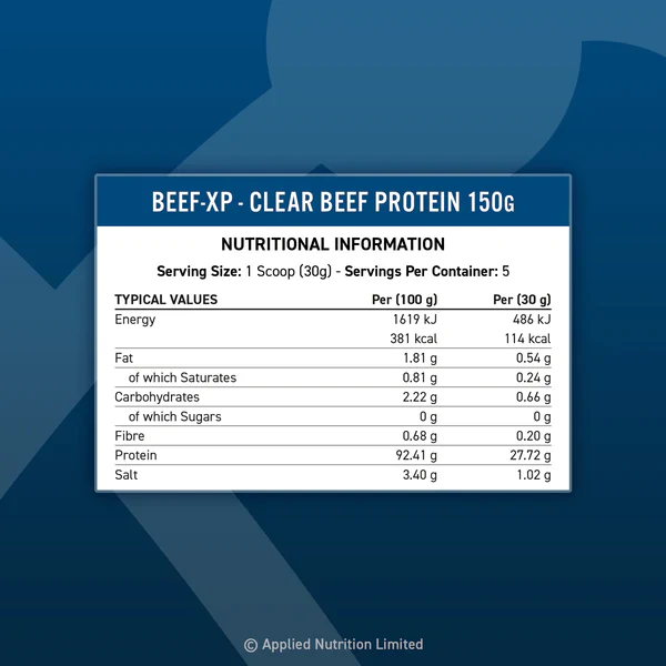 Applied Nutrition Beef-XP, Strawberry & Raspberry - 150 grams (5 servings) kaina sudetis