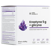 AURA HERBALS Creatine Monohydrate 5 g + Glycine – 30 pakelių