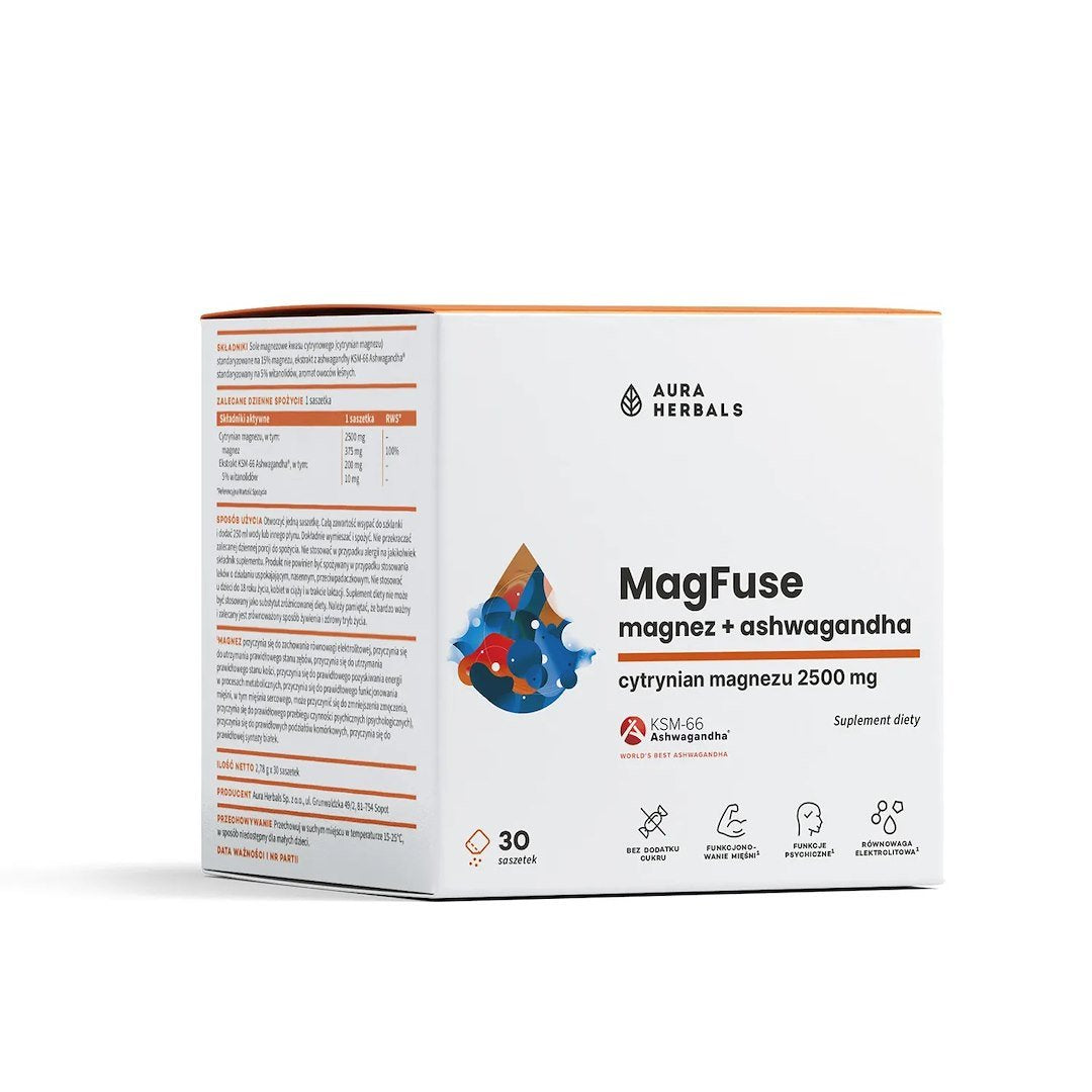 Aura Herbals MagFuse – Magnesium + Ashwagandha (30 Sachets)