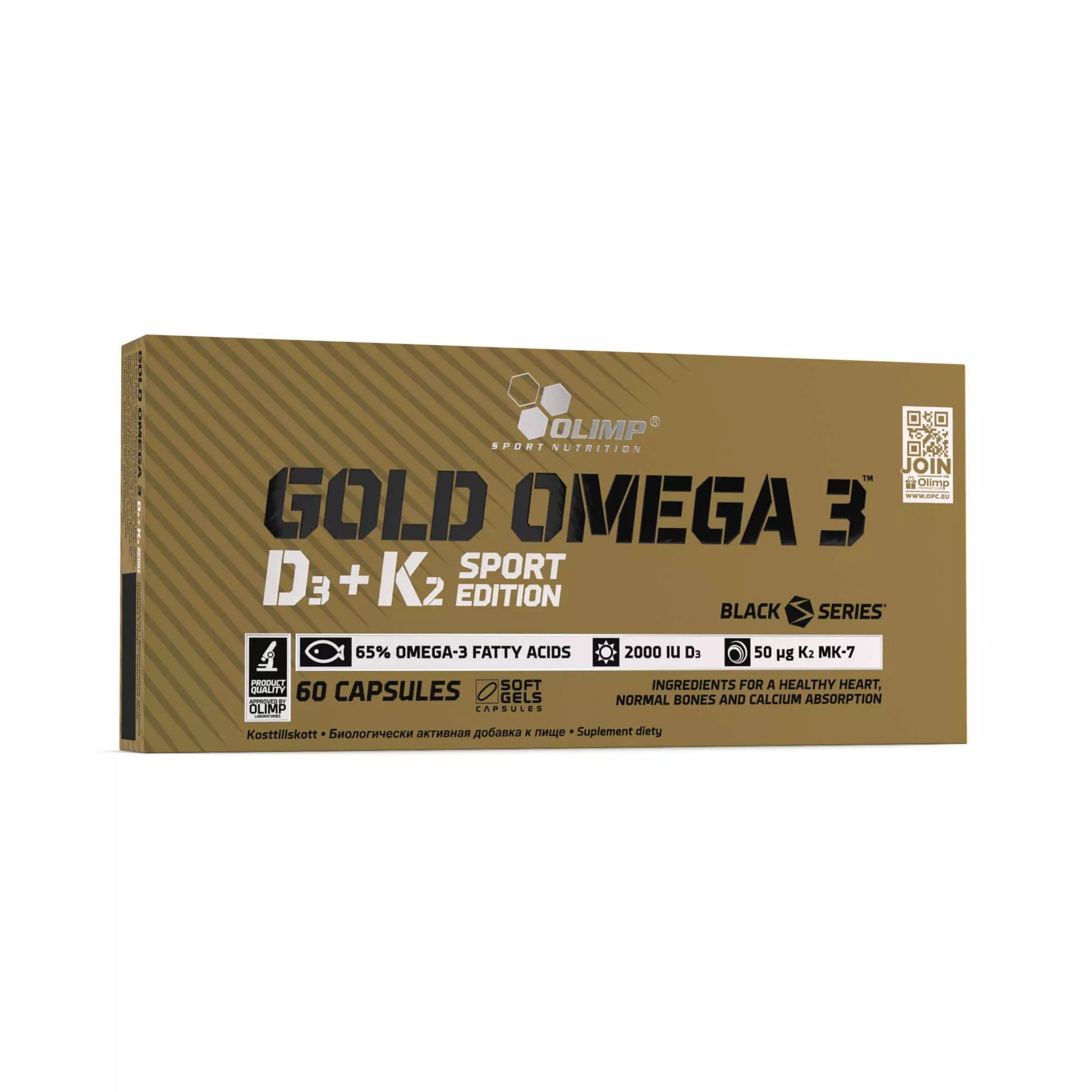 Olimp Gold Omega 3™ D3+K2 Sport Edition - 60 Kaps kaina