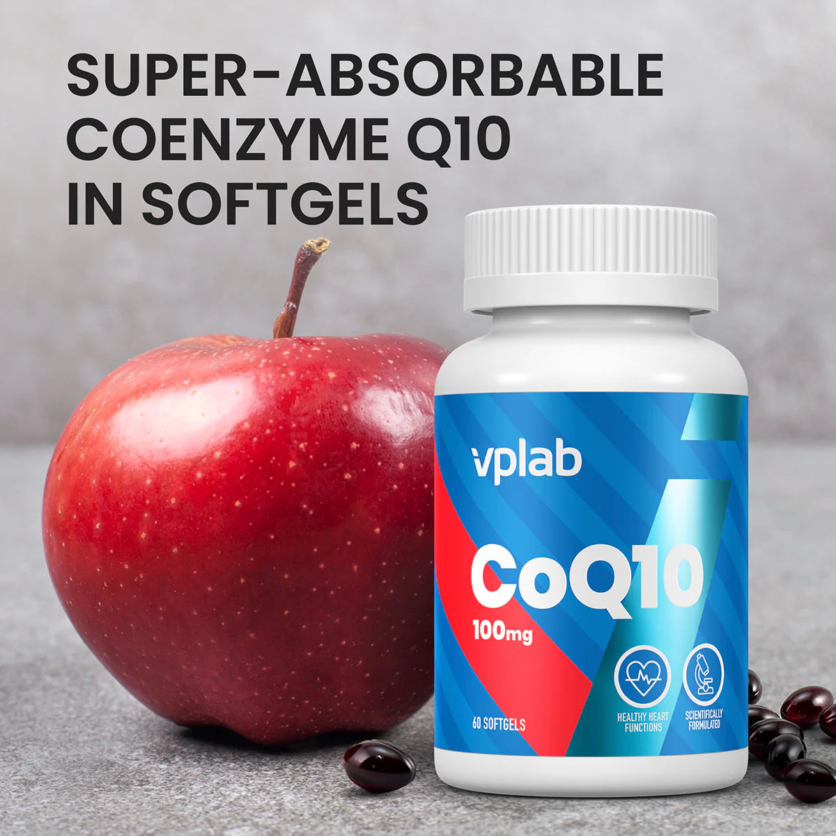 Vplab CoQ10 100 mg 60 Softgels kaina baneris