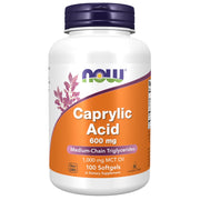NOW Foods Caprylic Acid 600 mg – 100 minkštųjų kapsulių