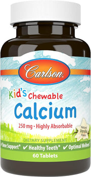 Carlson Labs Kid's Chewable Calcium, 250mg Natural Vanilla - 60 tablets kaina