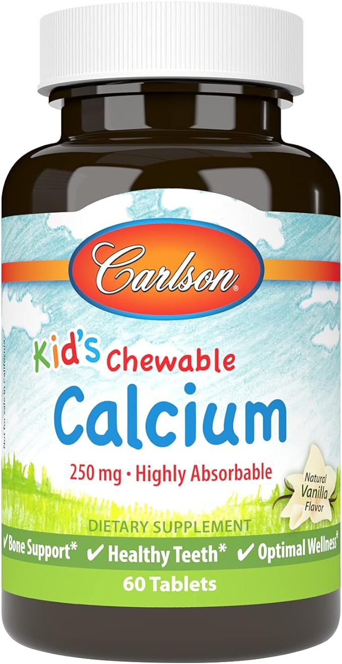 Carlson Labs Kid's Chewable Calcium, 250mg Natural Vanilla - 60 tablets kaina
