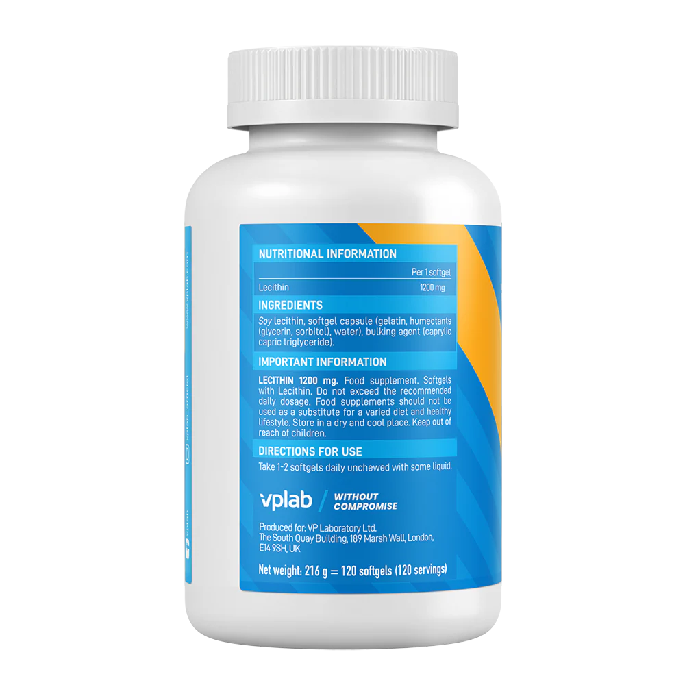 Vplab Lecithin 1200 mg 120 Softgels sudetis