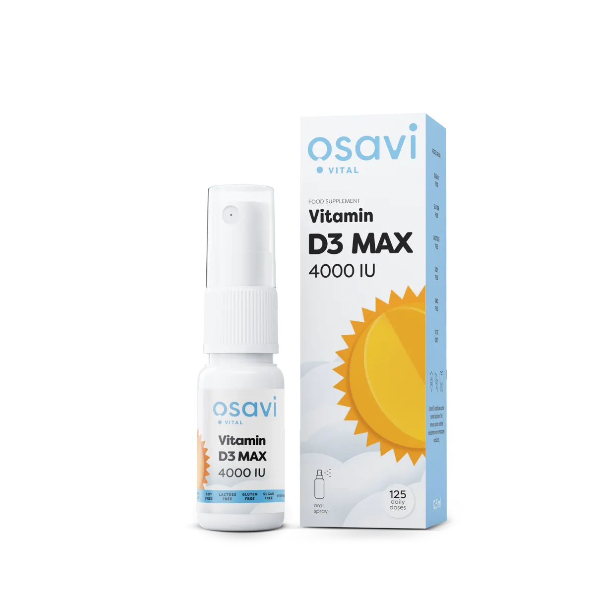 Vitamin D3 4000 IU - 12,5 ml spray kaina