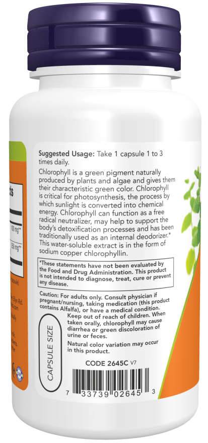 Chlorophyll 100 mg Veg Capsules akcija