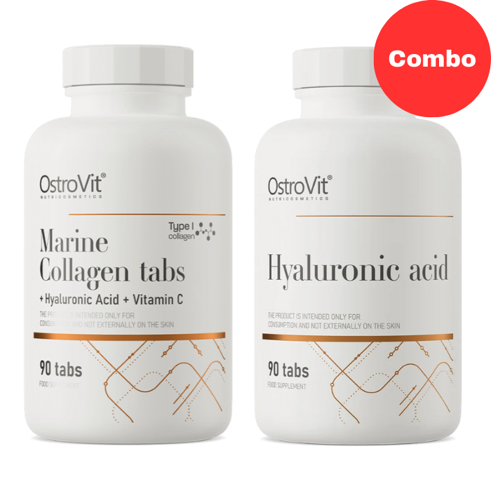 Collagen and hyaluronic acid tablet combo