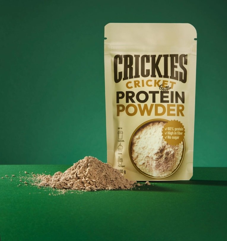 CRICKIES džiovintų svirplių baltymų miltai – 100 g baneris