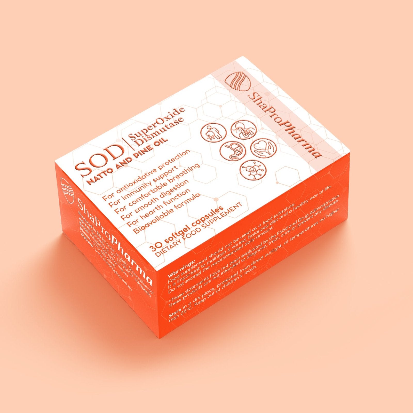 Shapropharma SOD (Superoksido dismutazė + Natto + Paprastosios pušys) 30 kapsulių akcija