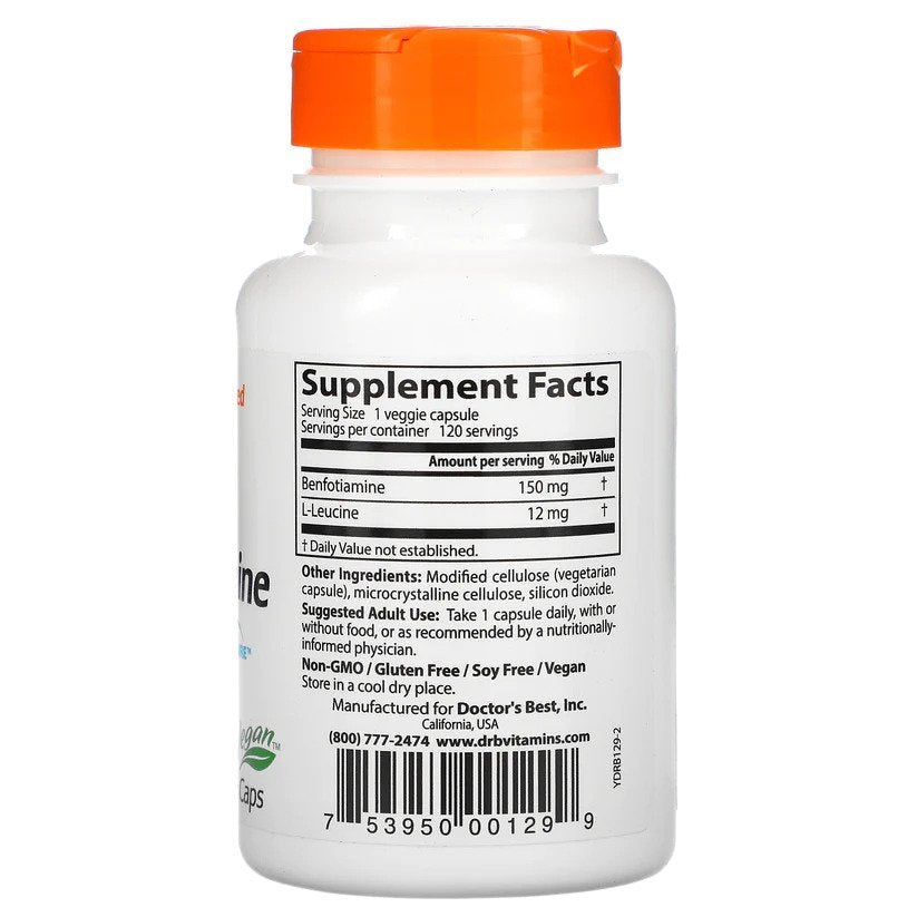 Doctor's Best Benfotiamine 150 with BenfoPure, 150 mg, 120 Veggie Caps akcija