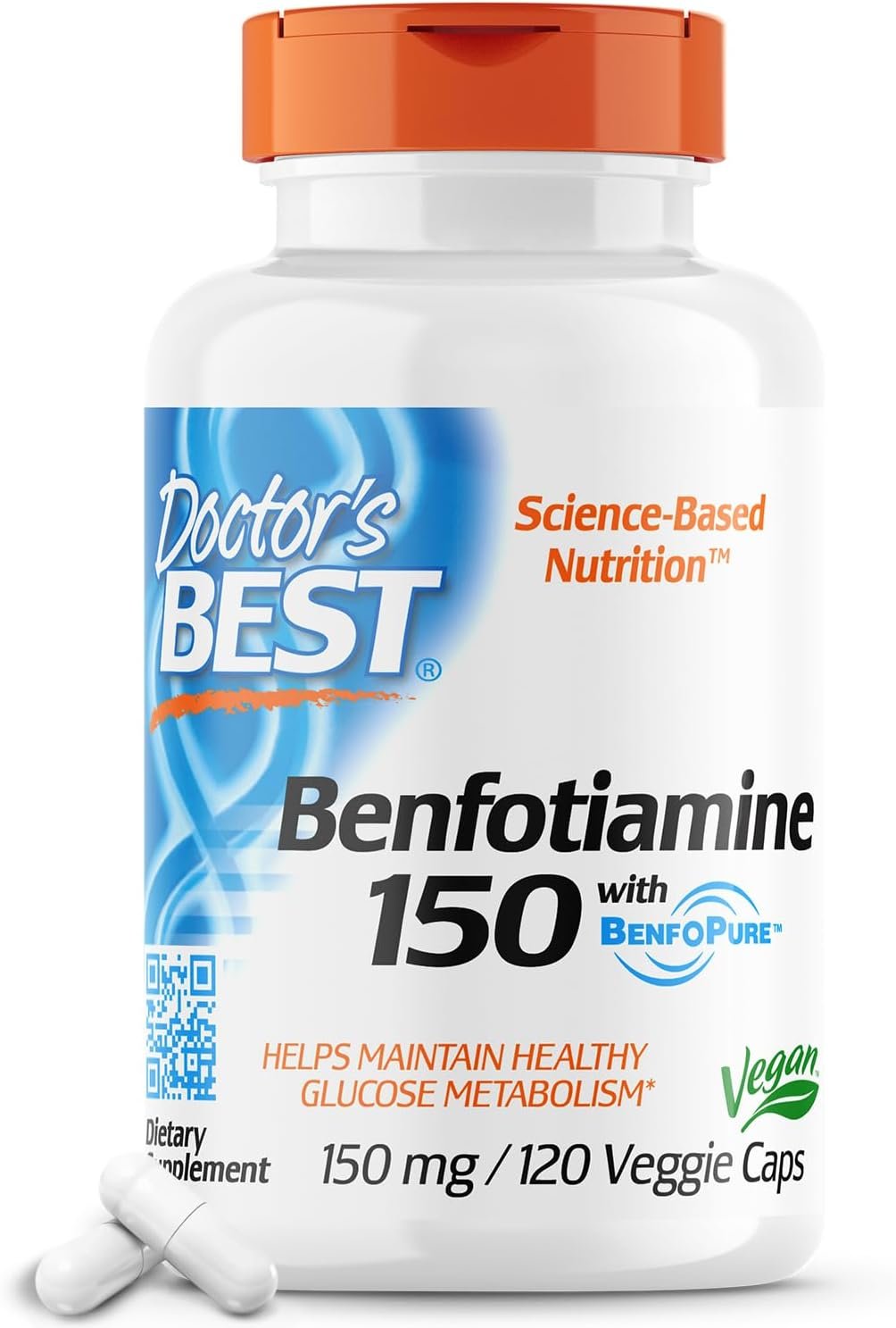 Doctor’s Best Benfotiamine 150 with BenfoPure, 150 mg, 120 Veggie Caps kaina