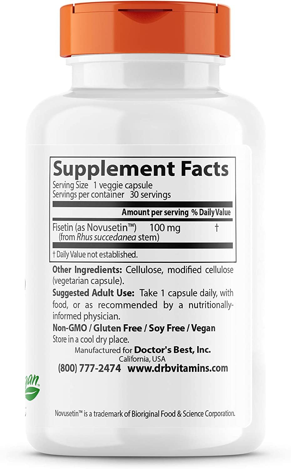 Doctor’s Best Fisetin with Novusetin 100mg – 30 vcaps sudetis