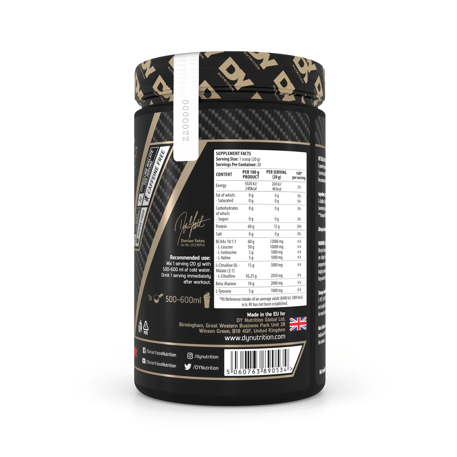 DY Nutrition HIT BCAA 400g kaina 4