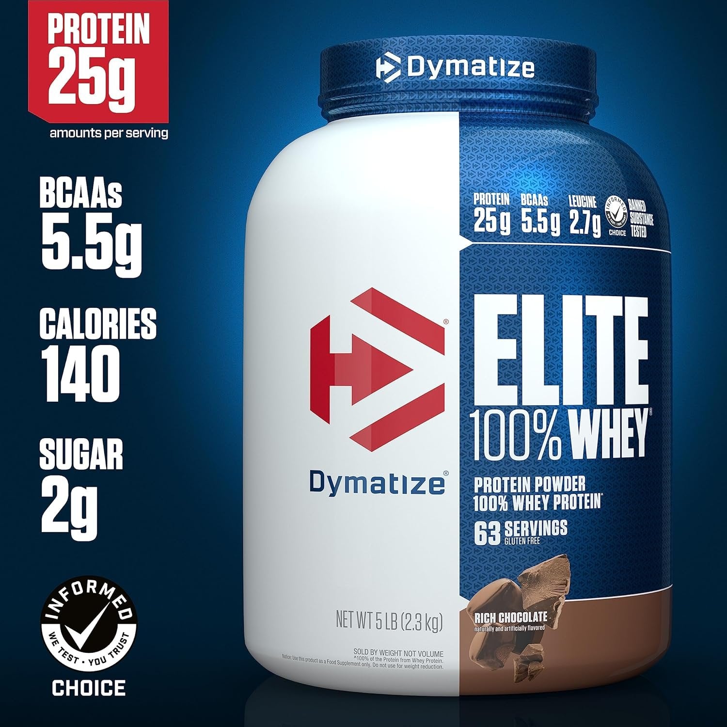 Dymatize Elite 100% Whey Protein, 2.27 kg sudetis bcaa