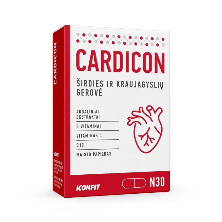ICONFIT Cardicon - Širdies ir kraujagyslių gerovė, 30 caps kaina