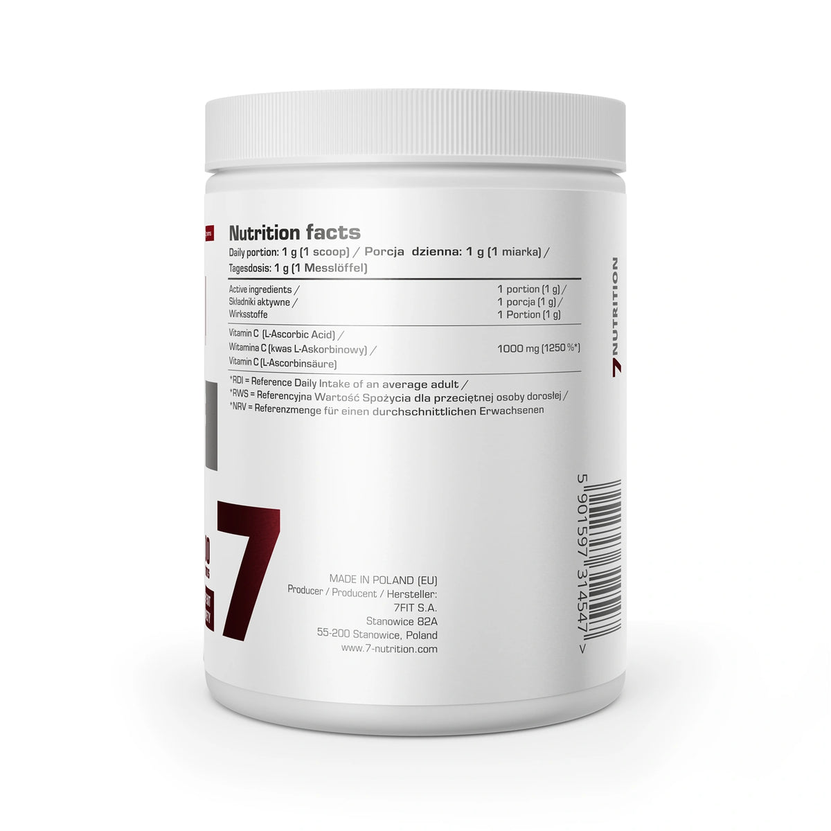 7Nutrition Vitamin C PURE 1000g