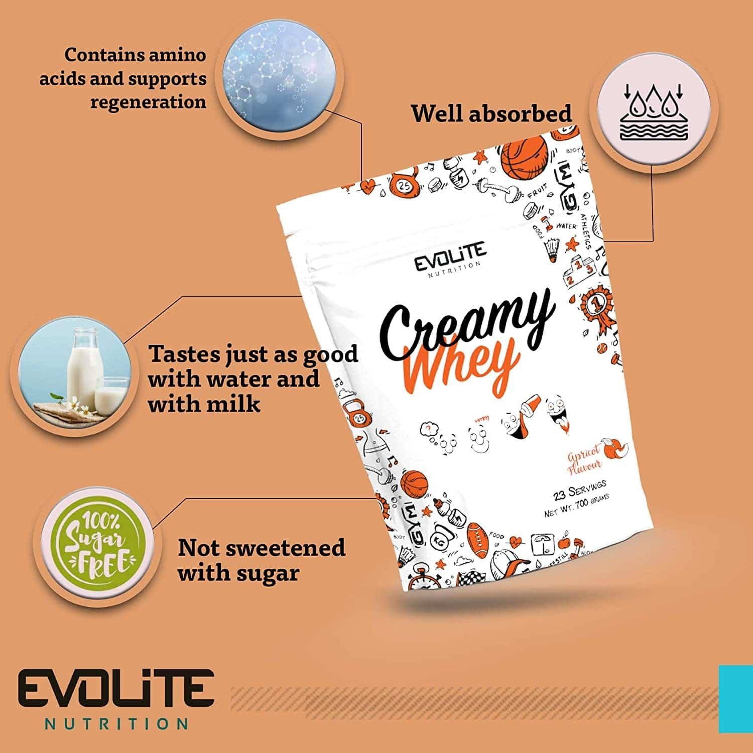 Evolite-Creamy-Whey-700g-Strawberry-Milkshake-privalumai