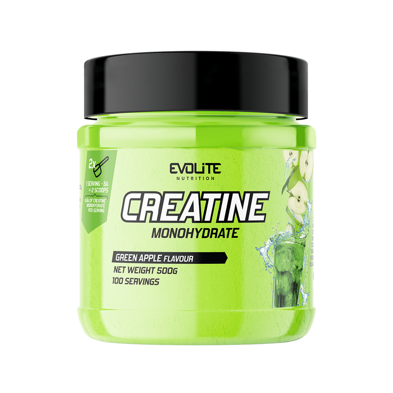 Evolite-Creatine-Monohydrate-500g-green-apple-kaina