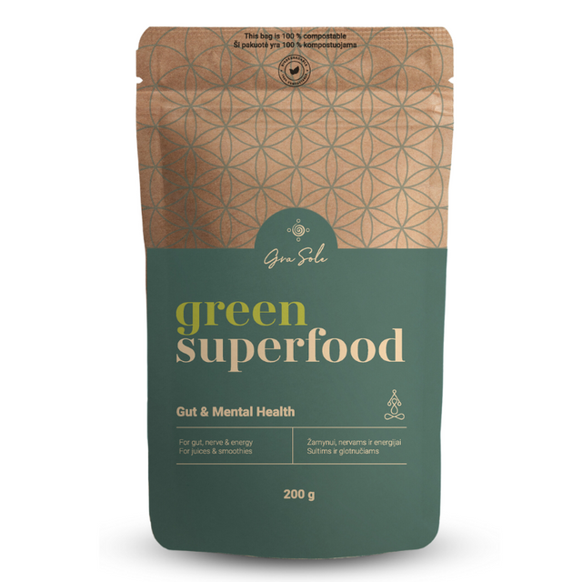 GraSole GREEN SUPERFOOD – supermaisto mišinys, 200 g kaina