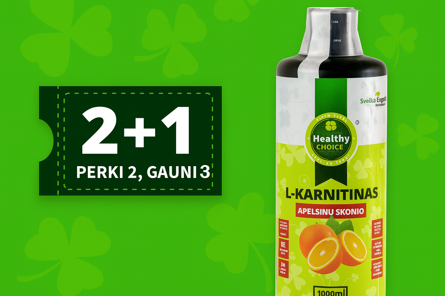 Healthy Choice karnitinas Karnitinas 2 plius 1