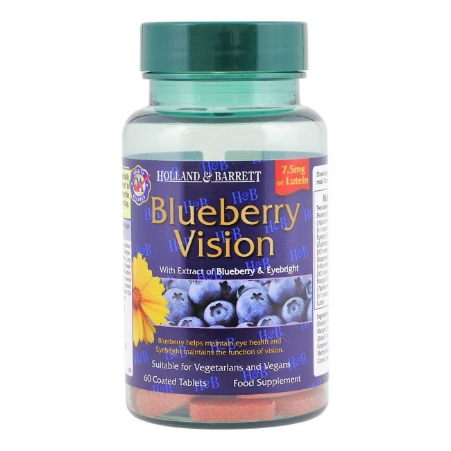 Holland & Barrett Blueberry Vision - 60 tablets kaina