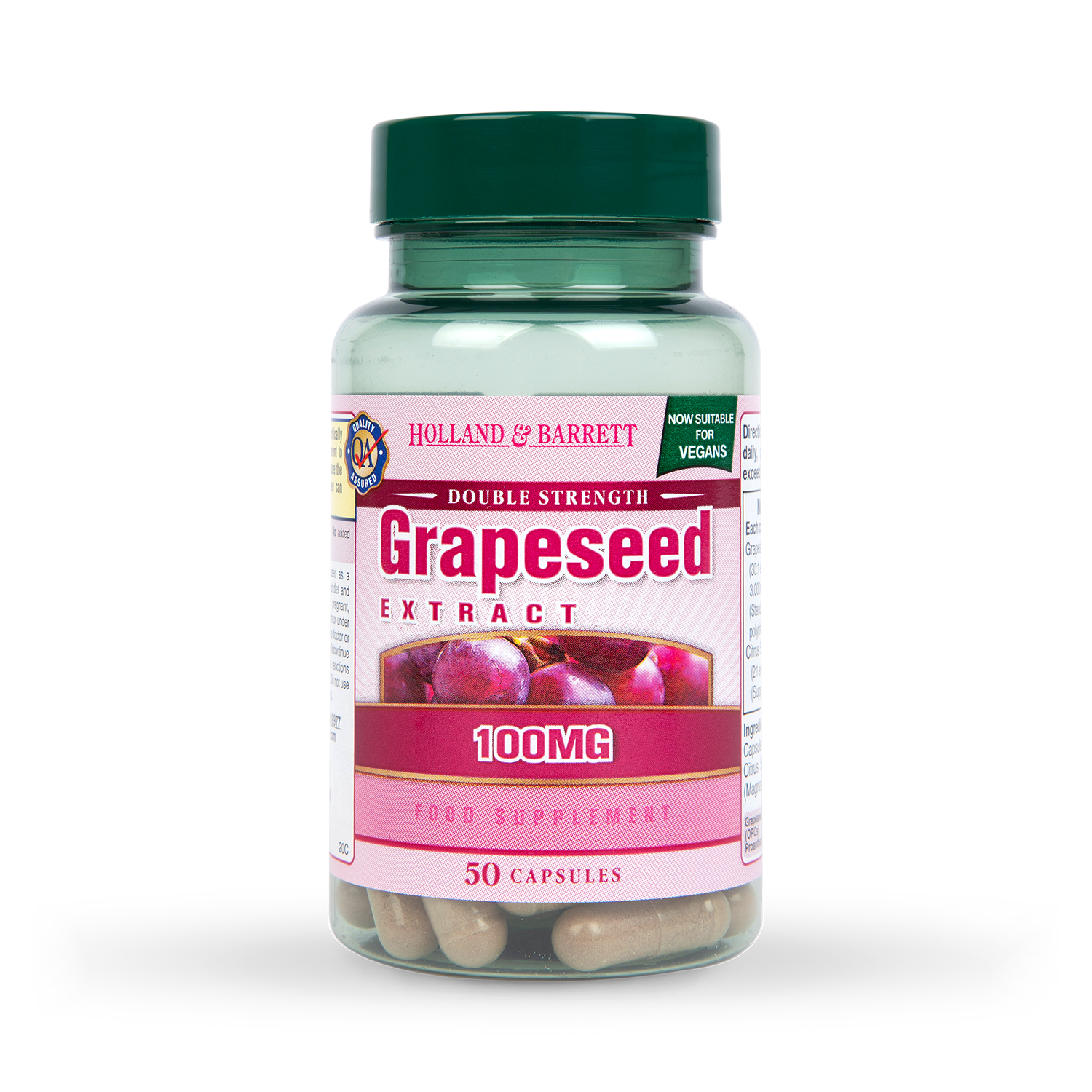 Holland & Barrett Double Strength Grapeseed Extract 100mg 50caps kaina