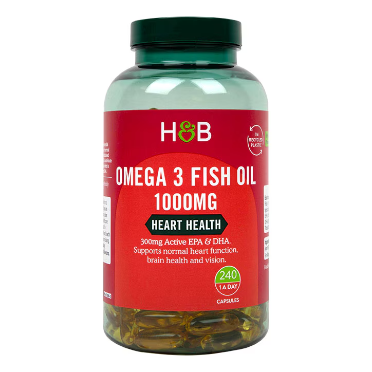 Holland & Barrett Omega 3 Fish Oil, 1000mg - 240 caps kaina