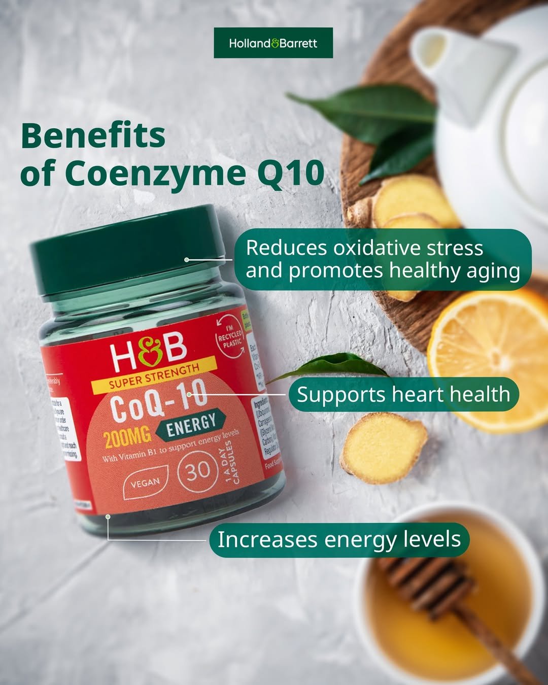 Holland & Barrett Super Strength Co-Q10 200mg 30 Capsules baneris