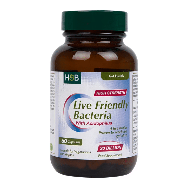 Holland & Barrett Ultra Maximum Acidophilus Live Friendly Bacteria 20 Billion 60 Capsules kaina