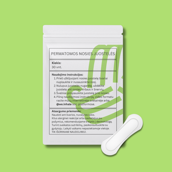 INHALE Nosies Juostelės permatomos vartojimas