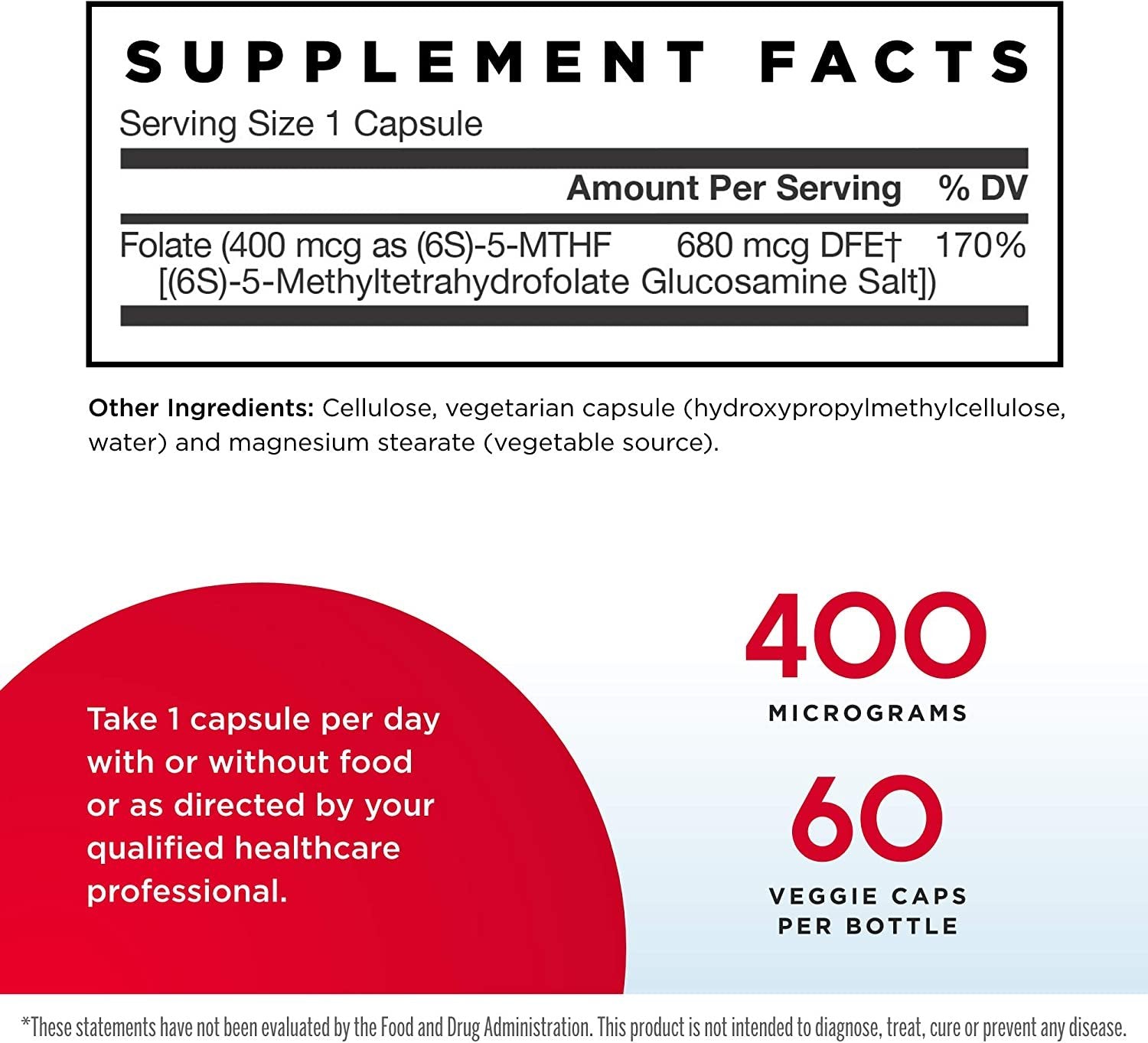 Jarrow Formulas Methyl Folate, 400mcg - 60 vcaps info