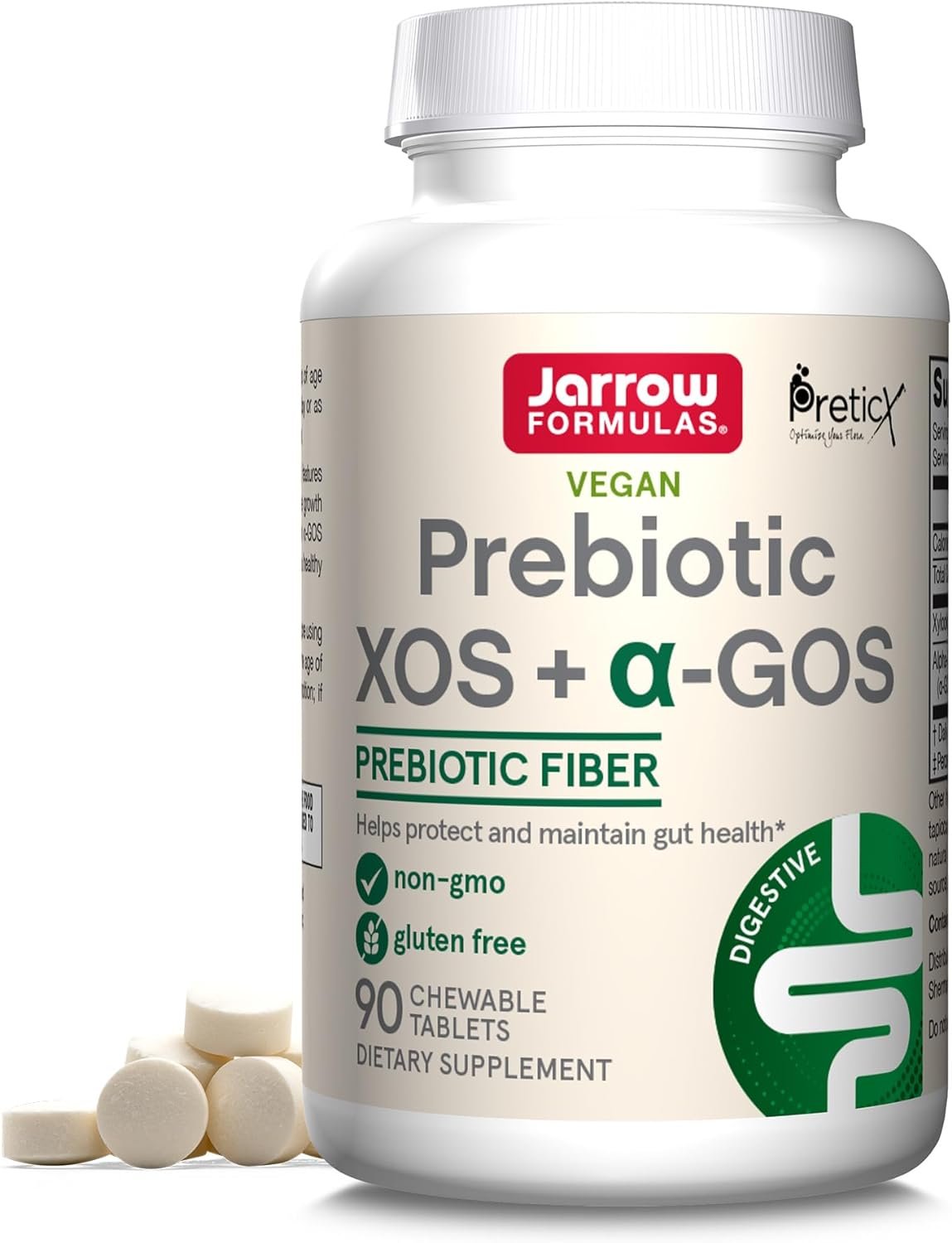 Jarrow Formulas® Prebiotic XOS + α-GOS 90 Chewable Tablets kaina akcija pigu