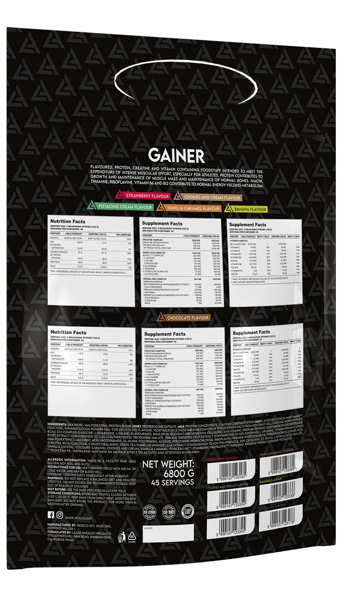 LAZAR ANGELOV MASS GAINER 6800g akcija