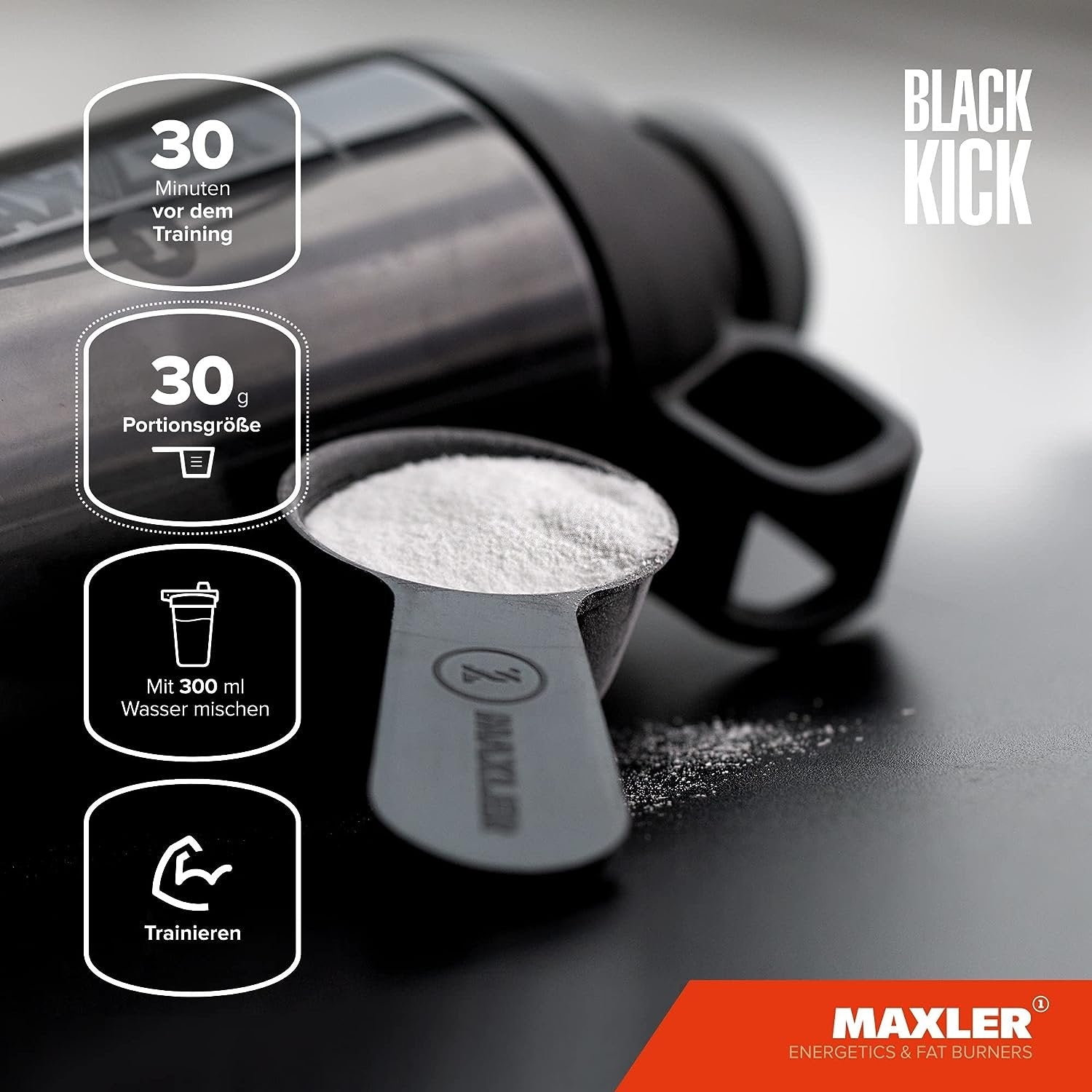 Maxler Black Kick - Cherry - 500g vartojimas