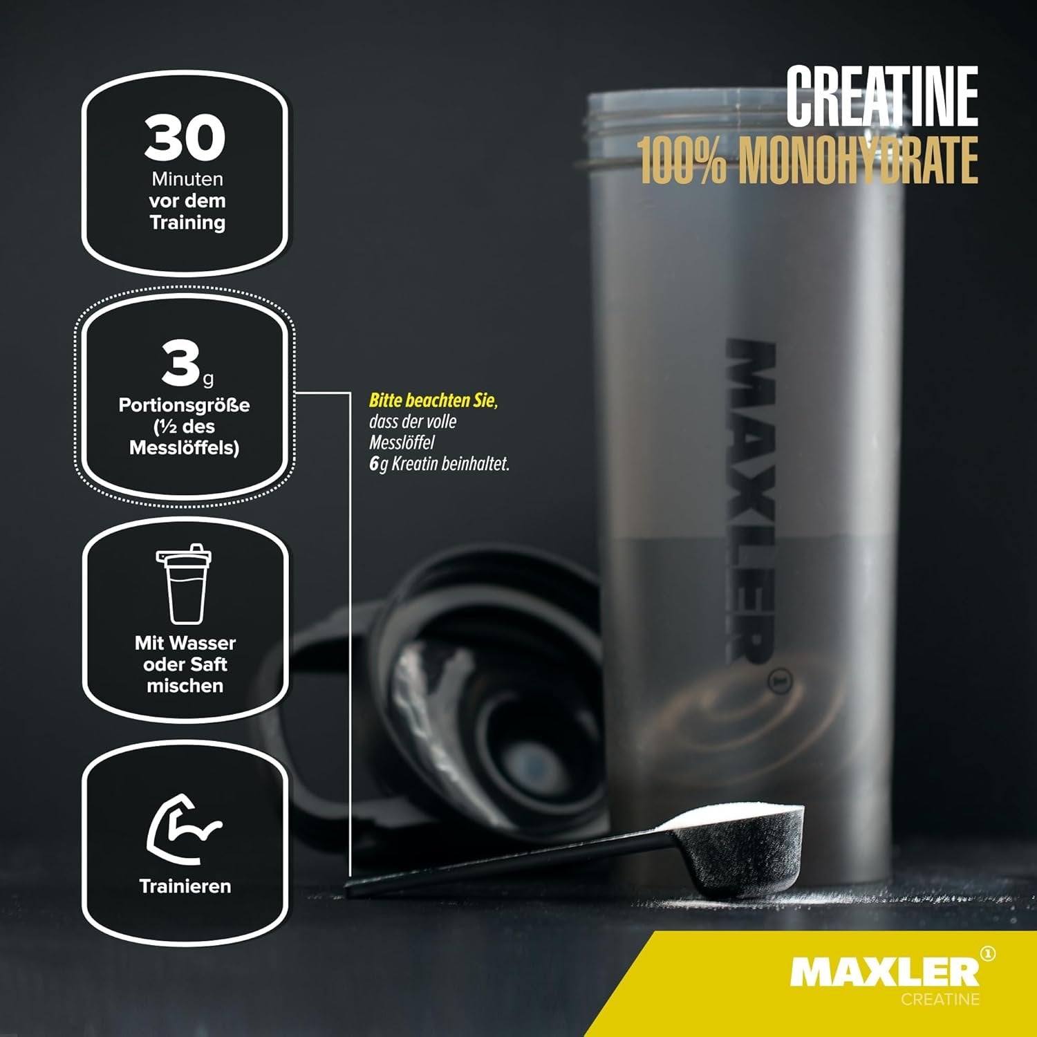 MAXLER Creatine Monohydrate 300g vartojimas