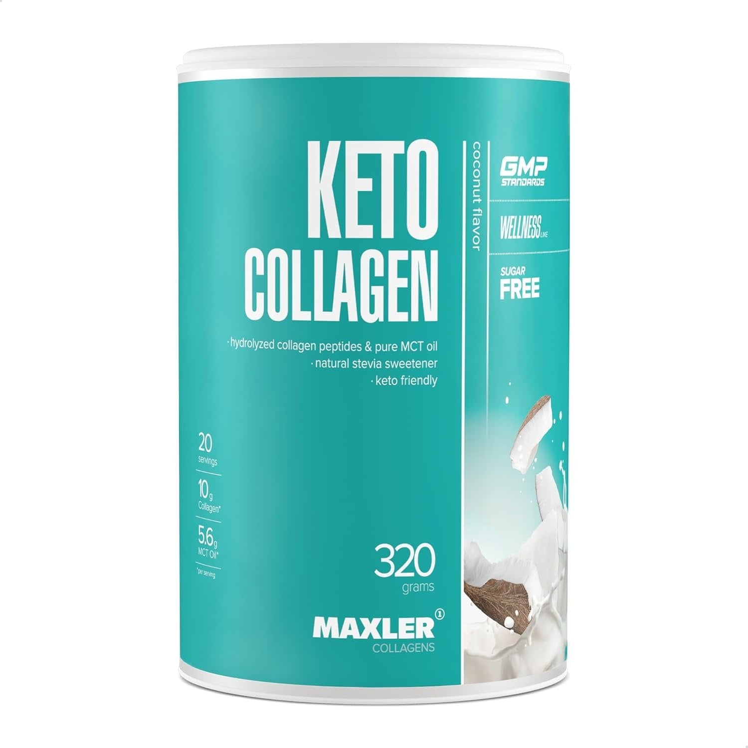 Maxler Keto Collagen Powder - Coconut - 320g kaina