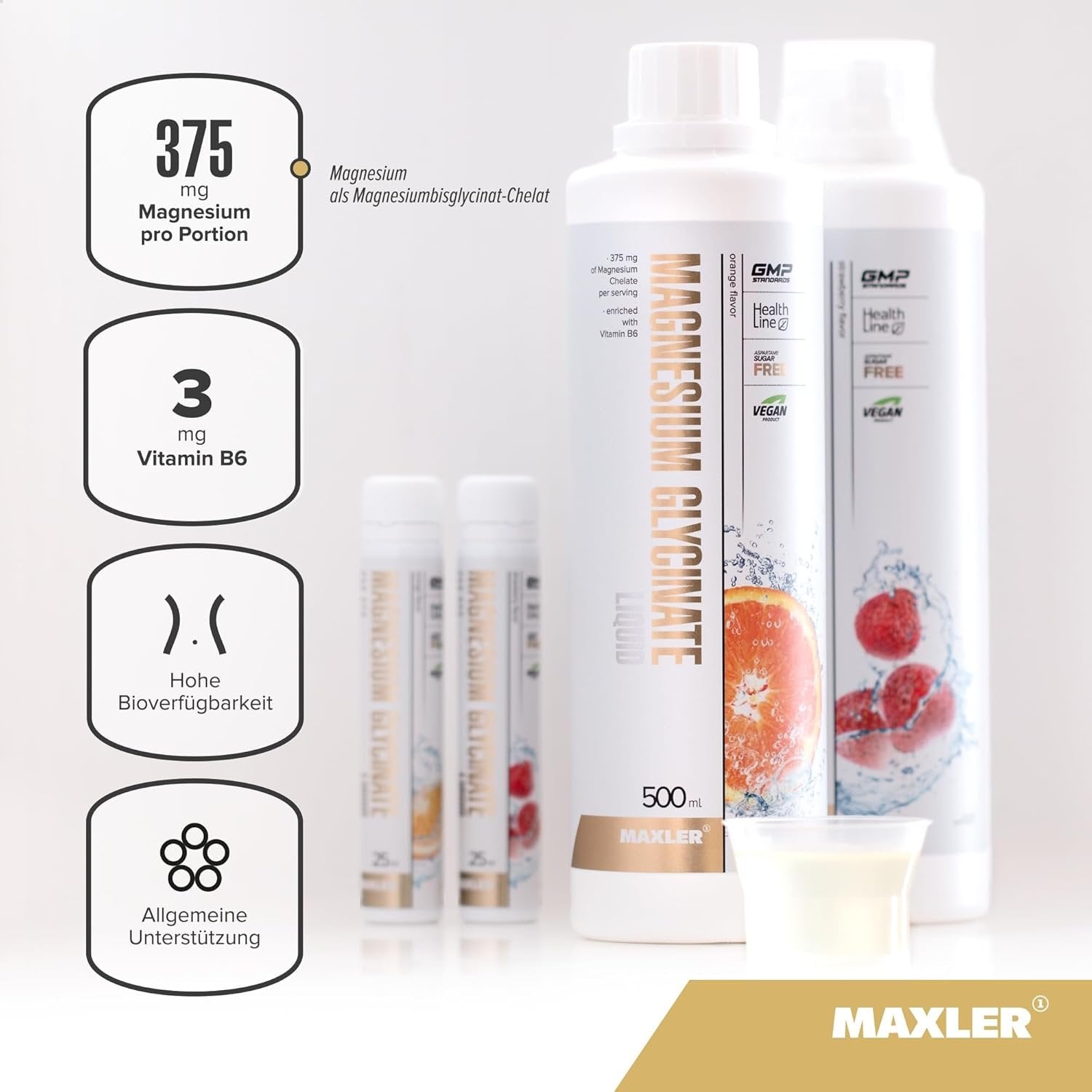 Maxler Magnesium Glycinate Liquid - 500 ml. privalumai