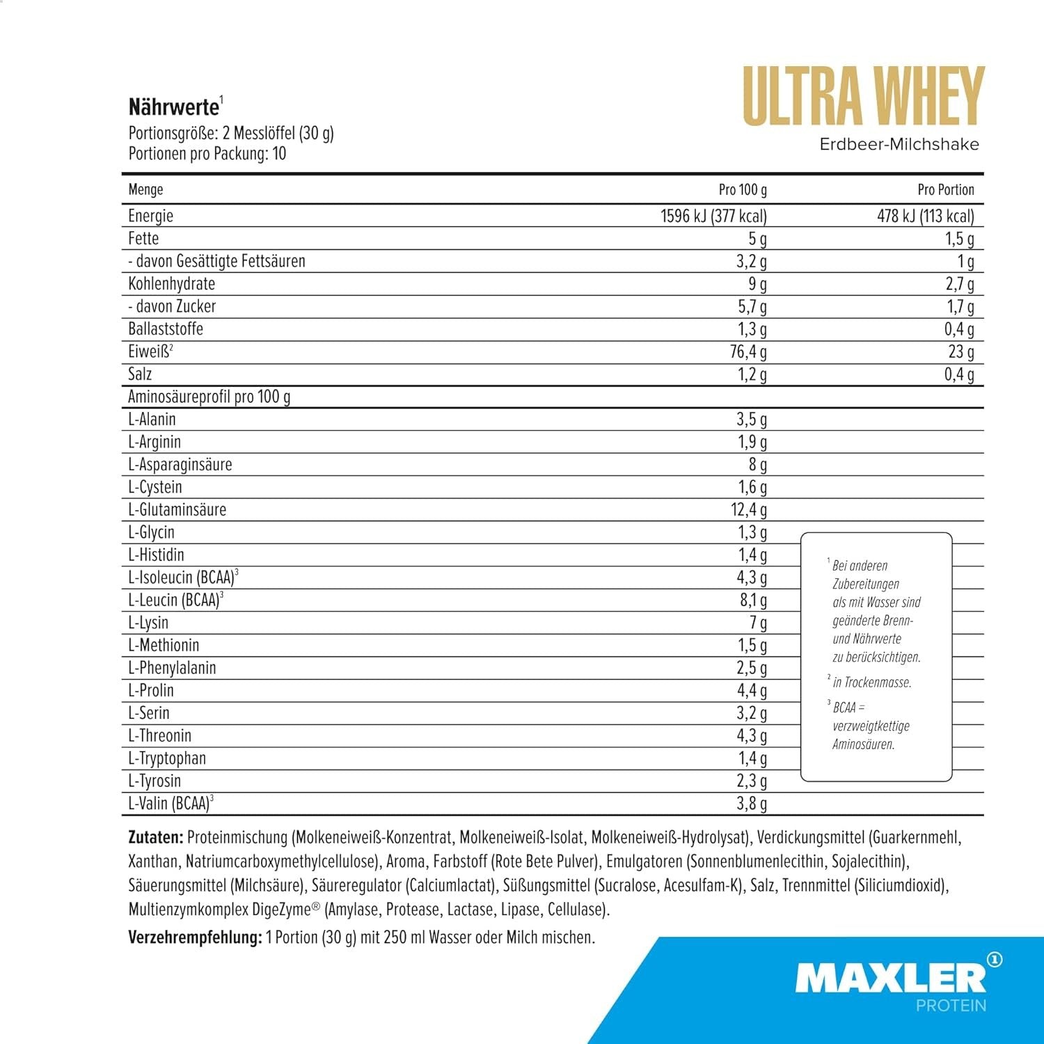 Maxler Ultra Whey - Protein 300g can sudetis