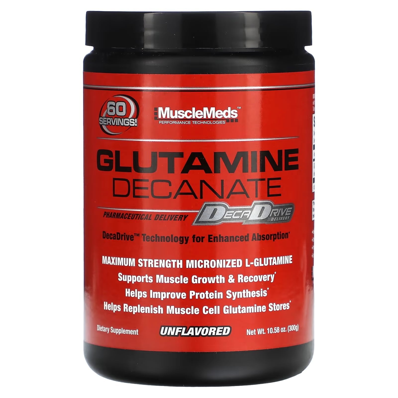 MuscleMeds Glutamine Decanate Unflavored 300 g kaina