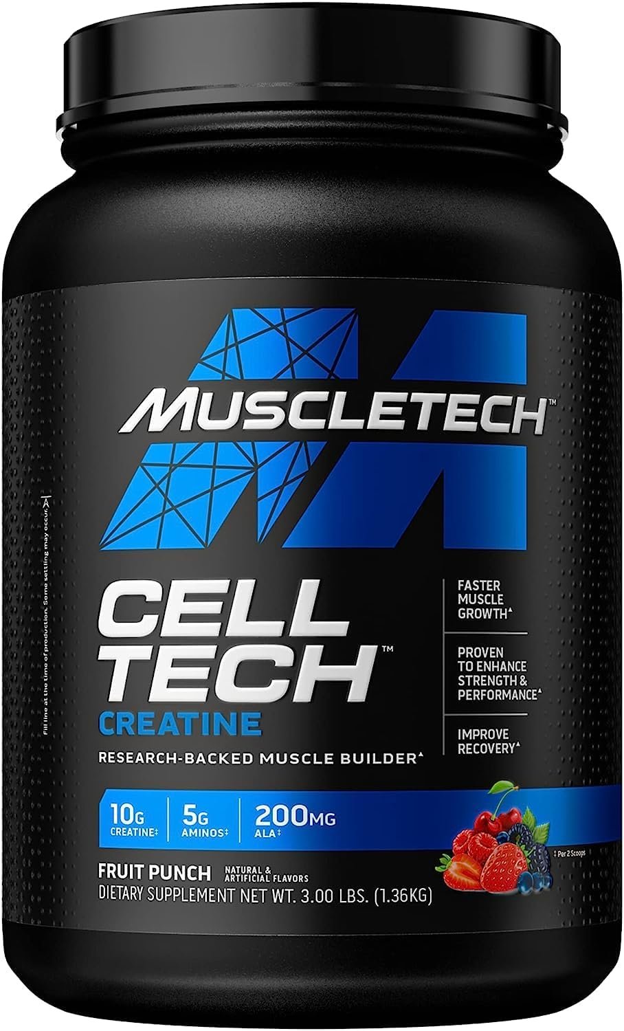 MuscleTech Cell-Tech Creatine, Fruit Punch (New Formula) - 1130 grams kaina