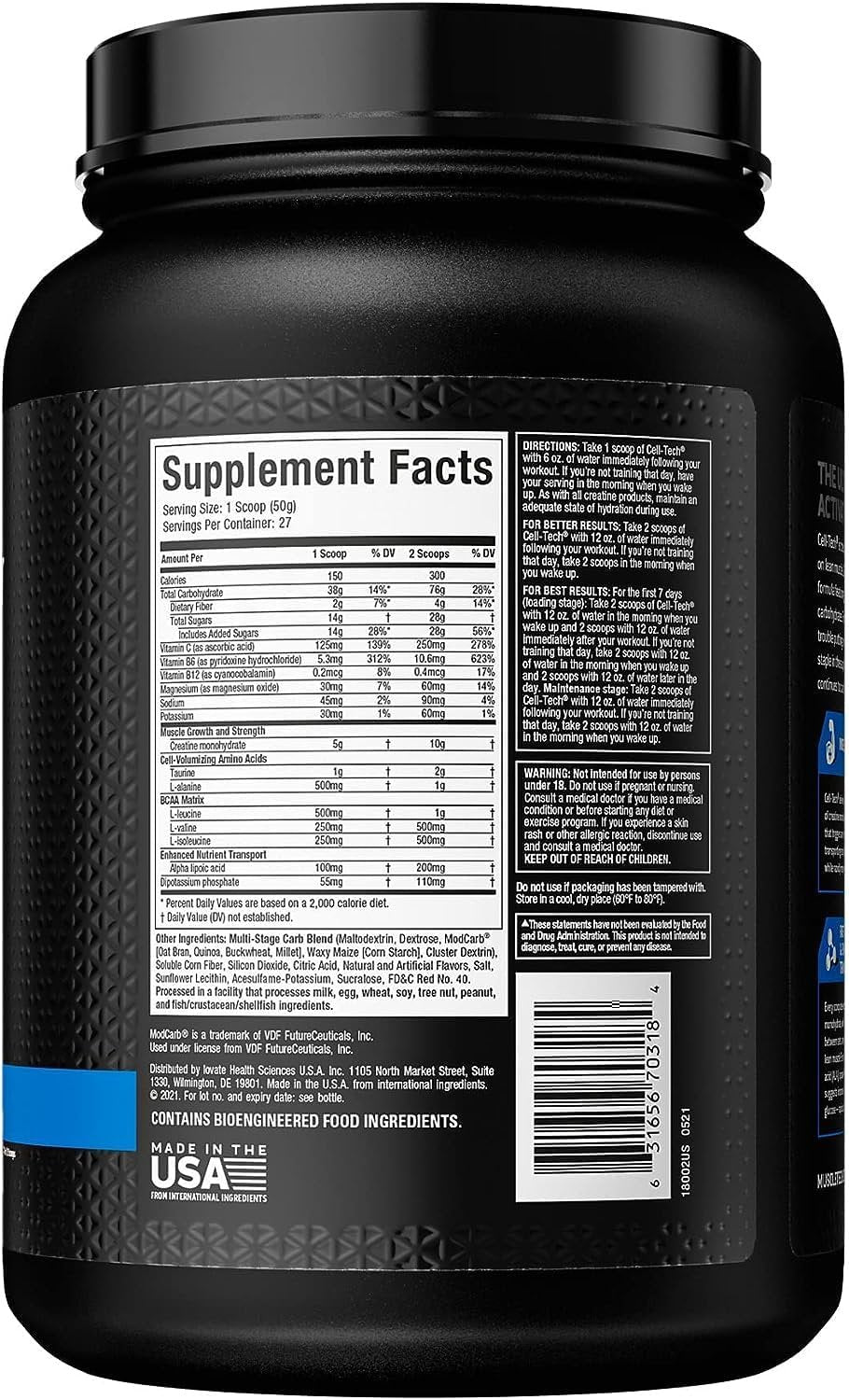 MuscleTech Cell-Tech Creatine, Fruit Punch (New Formula) - 1130 grams sudetis