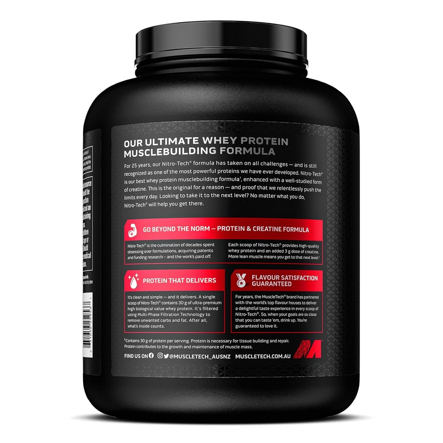 Muscletech Nitro Tech Whey Protein - 1810g vartojimas