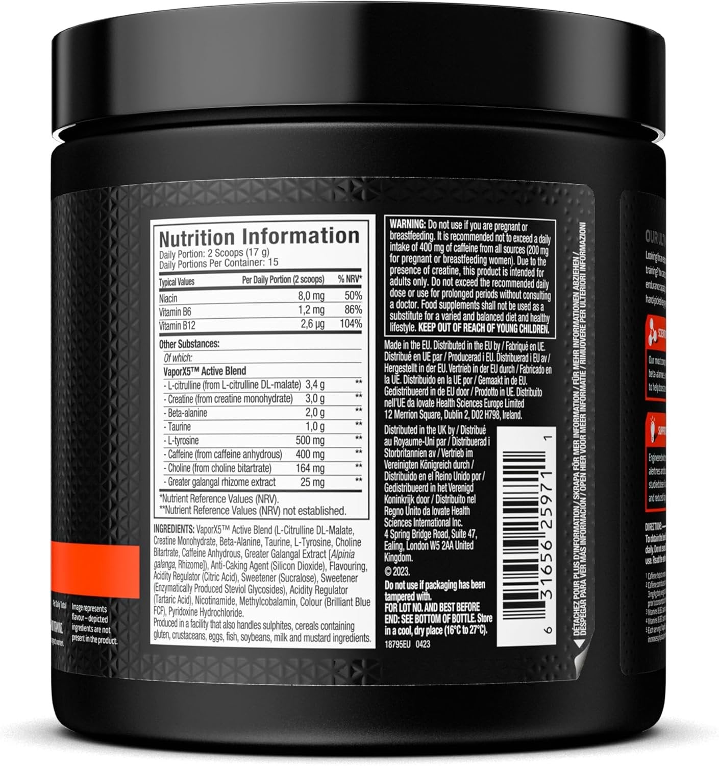 MuscleTech® VaporX5® Pre-Workout - 247 - 252 grams sudetis