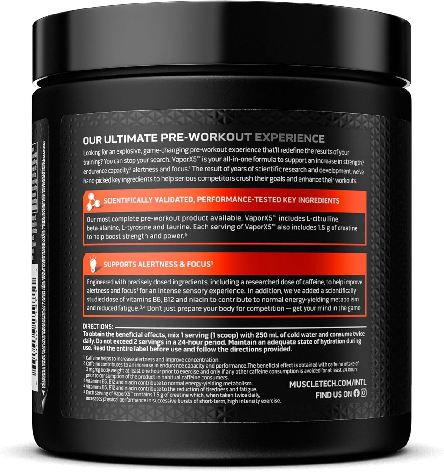 MuscleTech® VaporX5® Pre-Workout - 247 - 252 grams vartojimas